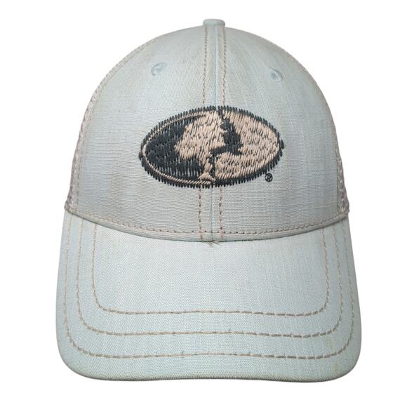 Mossy Oak Strapback Mesh Back Trucker Hat Blue One Size Embroidered - Picture 1 of 8